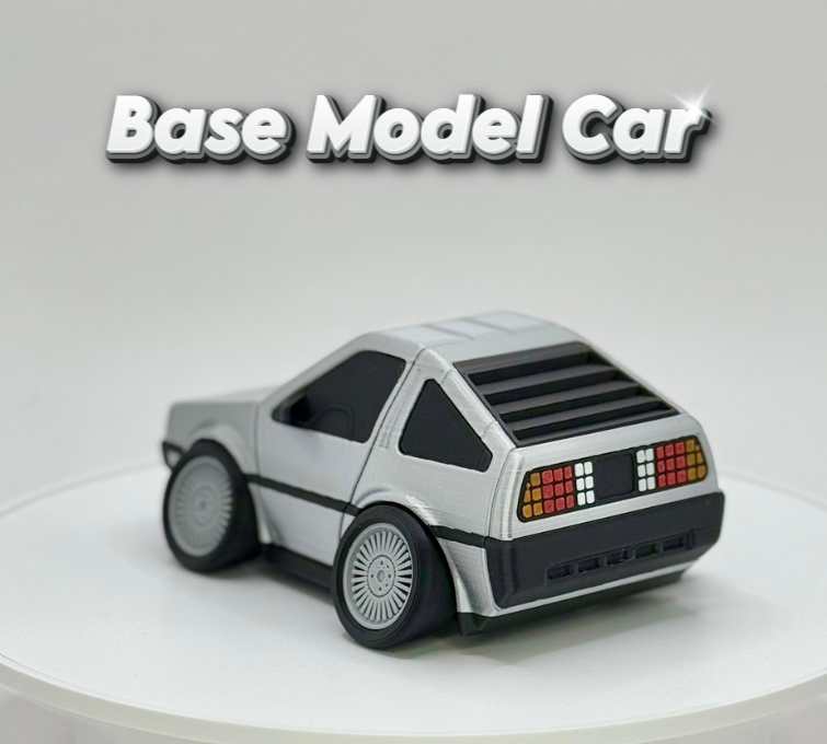 Iconic Time Travel Car Toy | Retro 80s Sci Fi Vehicle Inspired Design | 3D Printed Cartoon Model | Collector Display