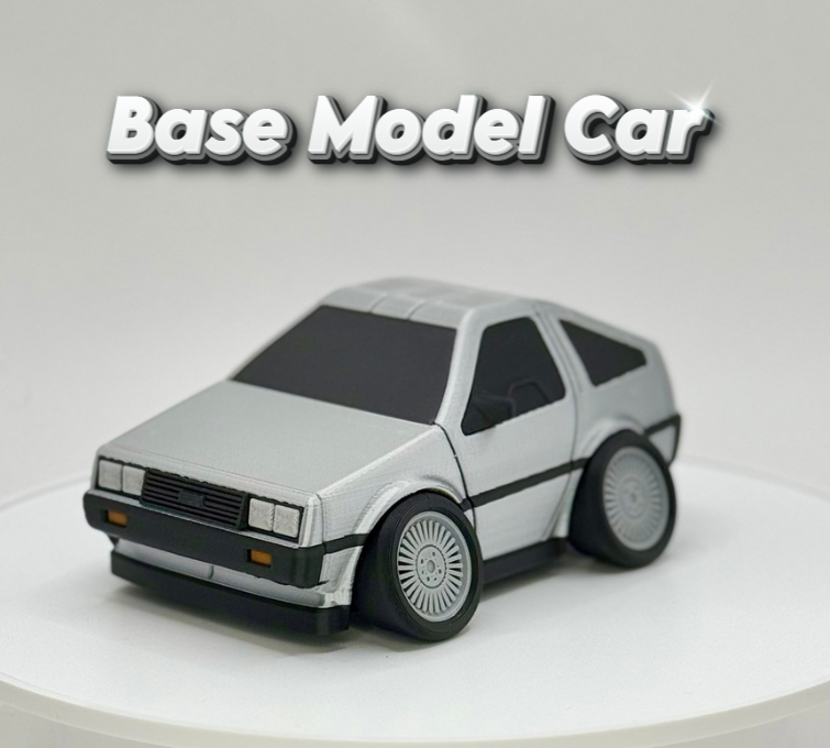 Iconic Time Travel Car Toy | Retro 80s Sci Fi Vehicle Inspired Design | 3D Printed Cartoon Model | Collector Display