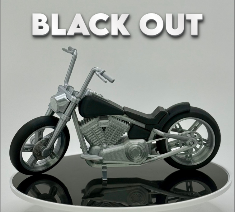 3D Printed Classic Cruiser Motorcycle Model | Fat Tire V-Twin Style Bike | Wide Stance Chopper Decor | Desk & Garage Collectible Gift