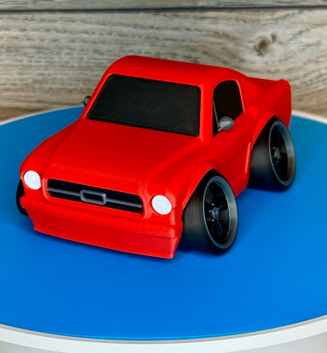Tooned Classic Fastback Muscle Car 3D Printed Model | Wide Stance Retro Coupe | Cartoon Car Desk Decor | Collector Display