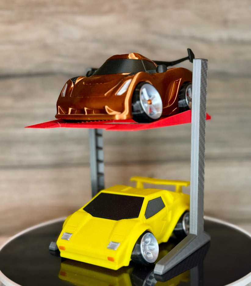 3D-Printed 2-Post Garage Lift for Tooned Cars (Choose Size)