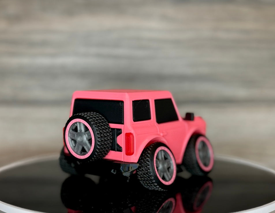Tooned 2-Door Off-Road SUV 3D Printed Model | Retro Modern 4x4 Truck Style | Soft & Hard Top Options | Adventure Desk Decor