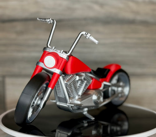 3D Printed Classic Cruiser Motorcycle Model | Fat Tire V-Twin Style Bike | Wide Stance Chopper Decor | Desk & Garage Collectible Gift