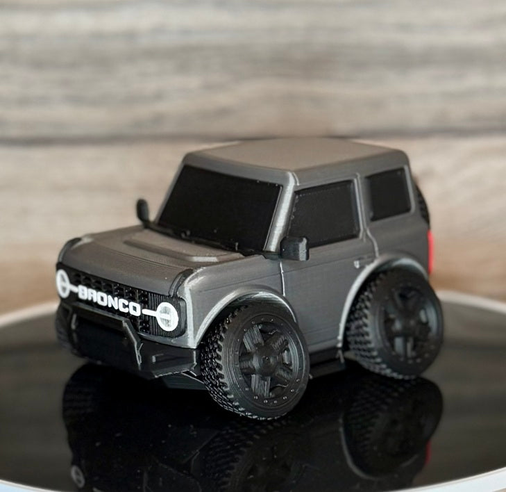 Tooned 2-Door Off-Road SUV 3D Printed Model | Retro Modern 4x4 Truck Style | Soft & Hard Top Options | Adventure Desk Decor