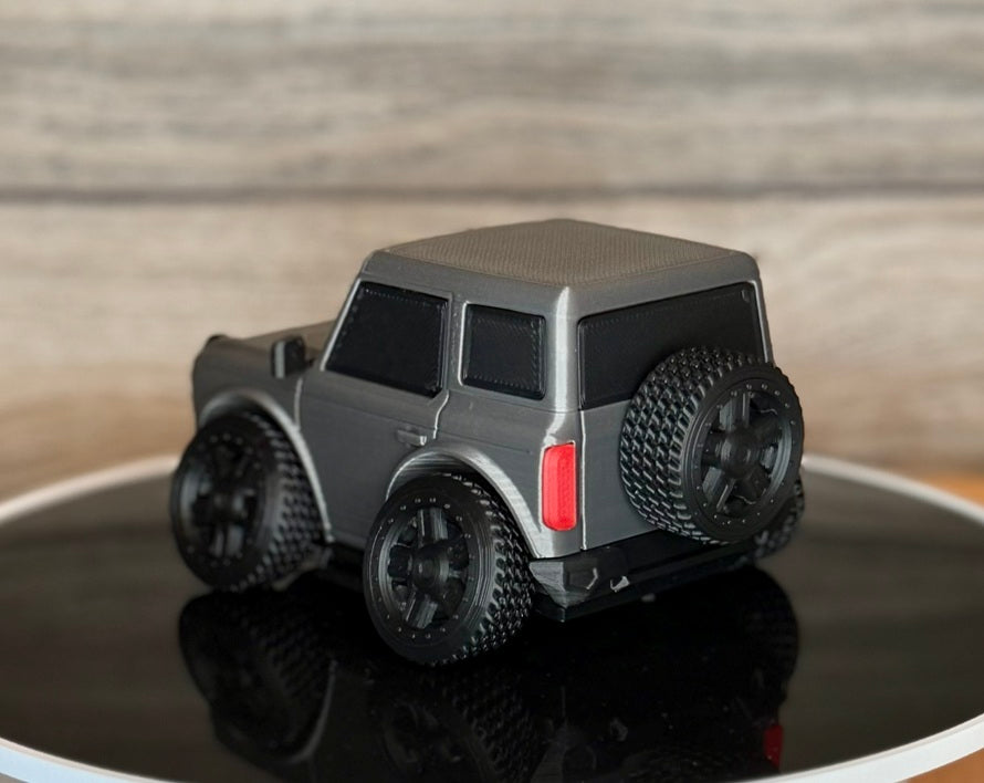 Tooned 2-Door Off-Road SUV 3D Printed Model | Retro Modern 4x4 Truck Style | Soft & Hard Top Options | Adventure Desk Decor