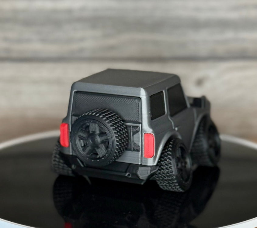 Tooned 2-Door Off-Road SUV 3D Printed Model | Retro Modern 4x4 Truck Style | Soft & Hard Top Options | Adventure Desk Decor