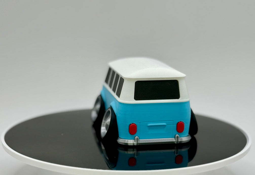 3D Printed Classic Type 2 Microbus Model | Retro Wide Stance Camper Van Decor | Vintage German Bus Inspired Desk Display | Collectible Gift