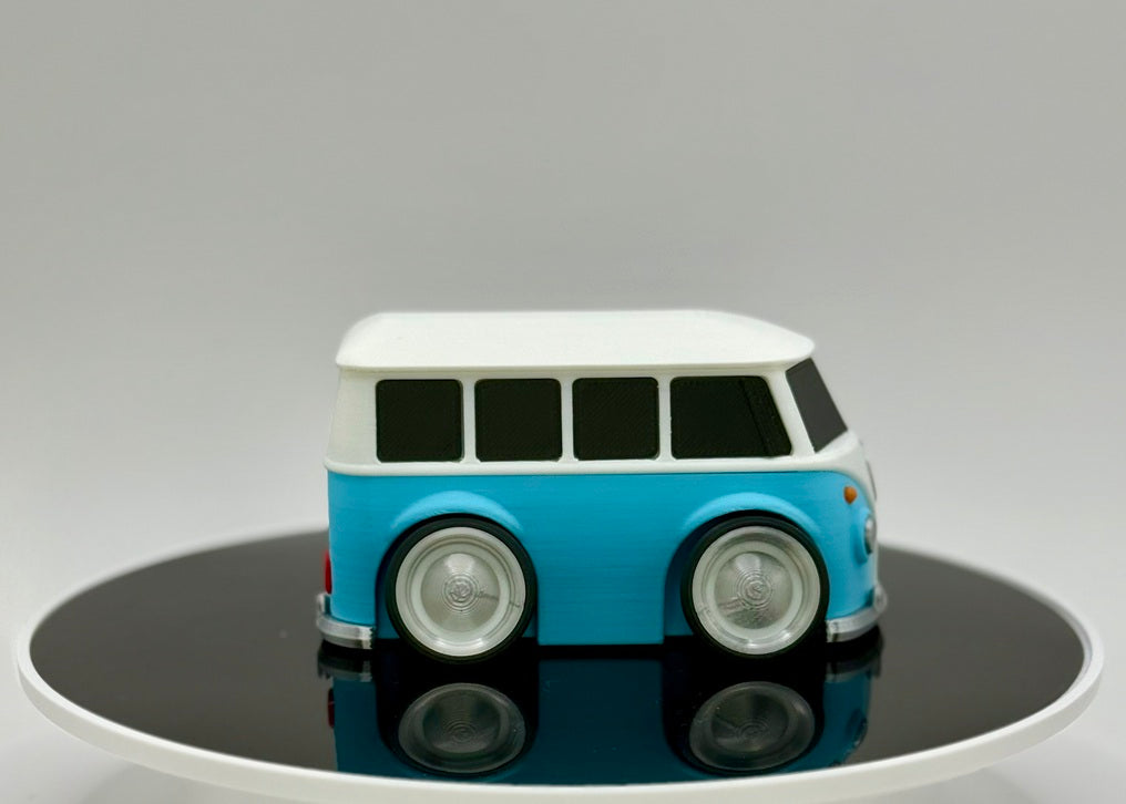 3D Printed Classic Type 2 Microbus Model | Retro Wide Stance Camper Van Decor | Vintage German Bus Inspired Desk Display | Collectible Gift