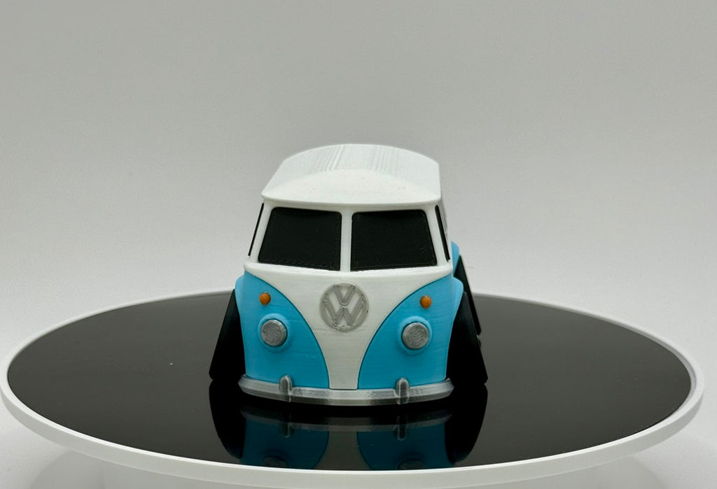 3D Printed Classic Type 2 Microbus Model | Retro Wide Stance Camper Van Decor | Vintage German Bus Inspired Desk Display | Collectible Gift