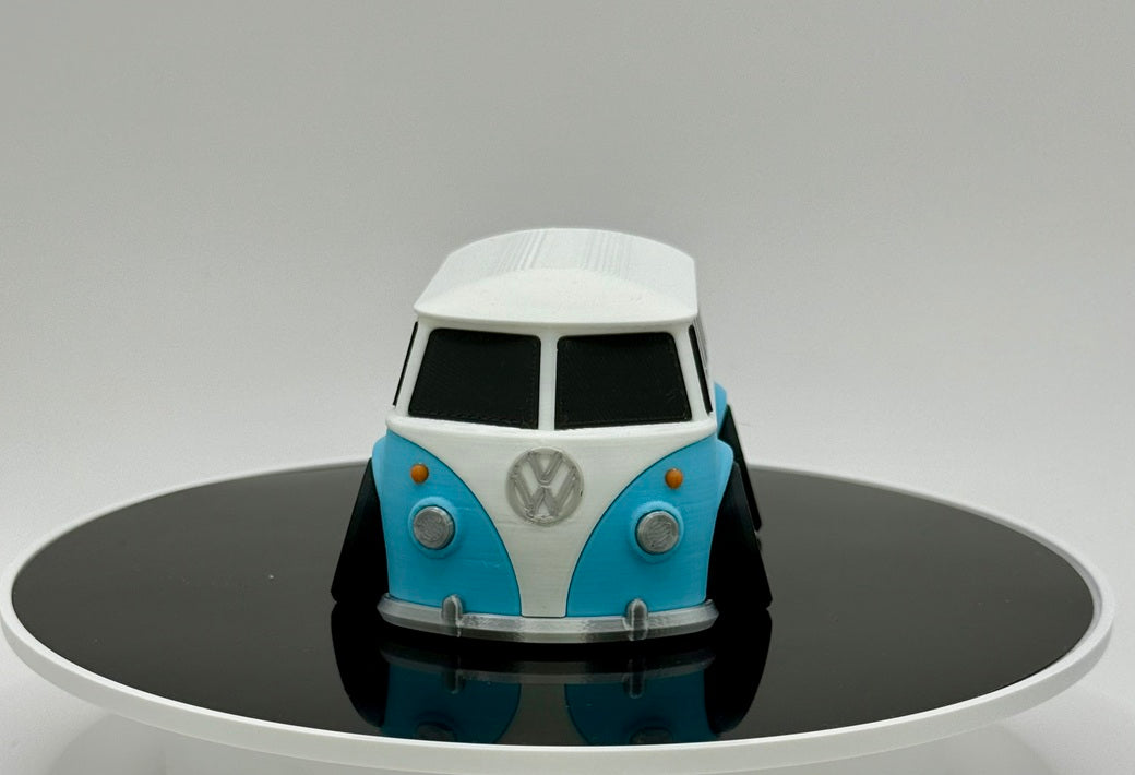 3D Printed Classic Type 2 Microbus Model | Retro Wide Stance Camper Van Decor | Vintage German Bus Inspired Desk Display | Collectible Gift