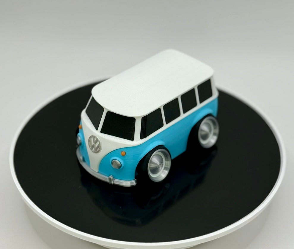 3D Printed Classic Type 2 Microbus Model | Retro Wide Stance Camper Van Decor | Vintage German Bus Inspired Desk Display | Collectible Gift