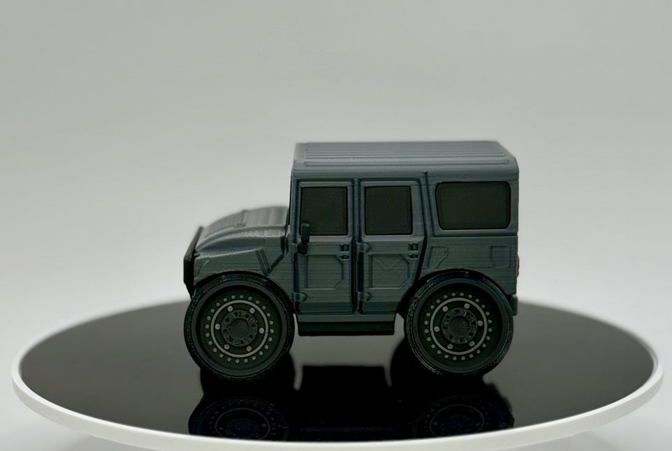 Tooned Heavy Duty Off-Road SUV Model | Boxy Military Style 4x4 Truck | Rugged Wide Stance Desk Decor | 3D Printed Collectible