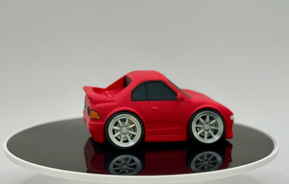 Tooned Mid-Engine Sports Car 3D Printed Model | Retro JDM Style Coupe | Wide Stance Cartoon Car | Desk & Garage Decor