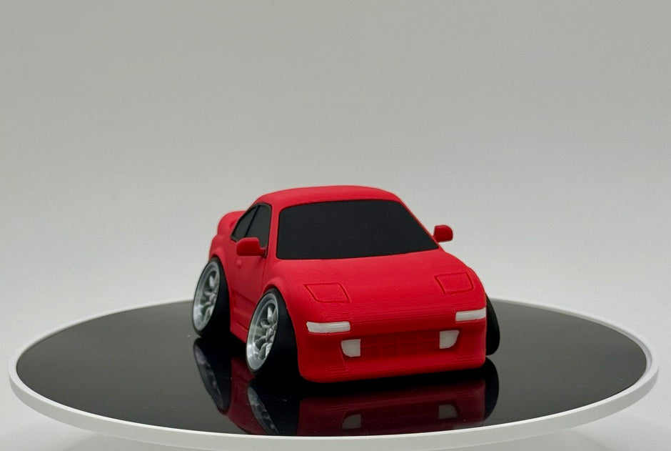 Tooned Mid-Engine Sports Car 3D Printed Model | Retro JDM Style Coupe | Wide Stance Cartoon Car | Desk & Garage Decor