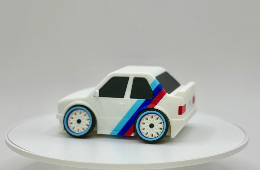 Tooned Classic 80s Sport Sedan 3D Printed Model | Wide Stance Retro Car | Motorsport Style Desk Decor | Collector Display