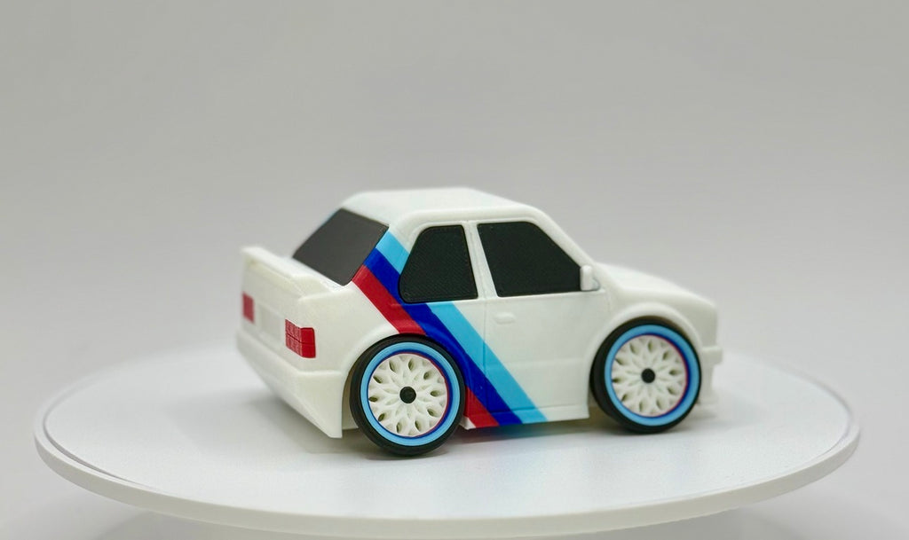 Tooned Classic 80s Sport Sedan 3D Printed Model | Wide Stance Retro Car | Motorsport Style Desk Decor | Collector Display
