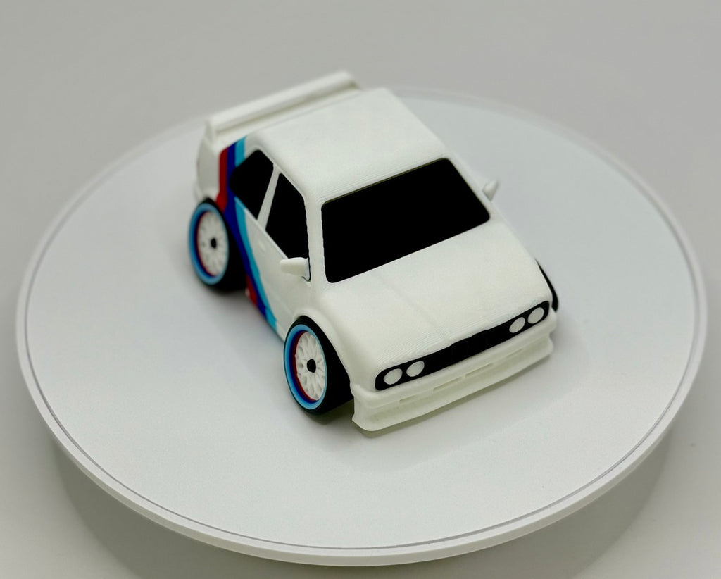 Tooned Classic 80s Sport Sedan 3D Printed Model | Wide Stance Retro Car | Motorsport Style Desk Decor | Collector Display