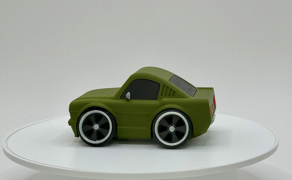Tooned Classic Fastback Muscle Car 3D Printed Model | Wide Stance Retro Coupe | Cartoon Car Desk Decor | Collector Display