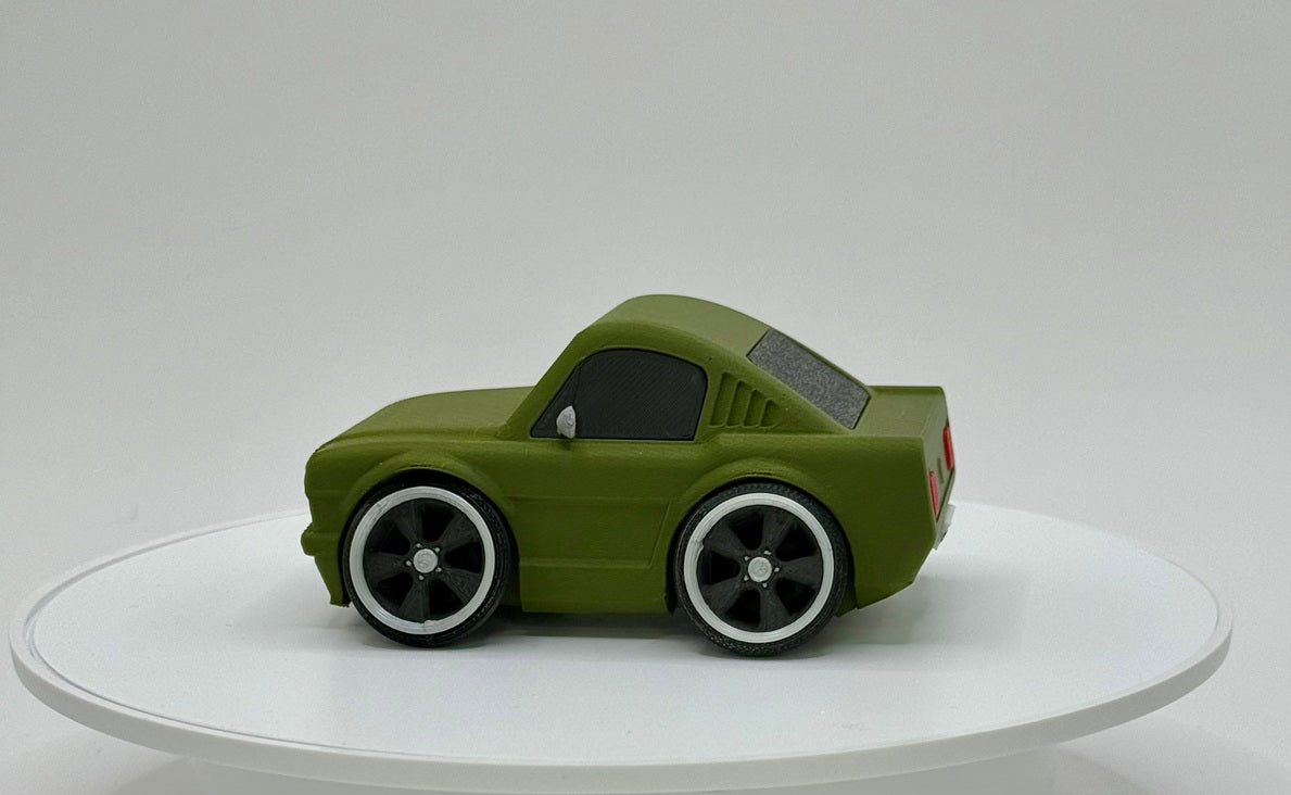 Tooned Classic Fastback Muscle Car 3D Printed Model | Wide Stance Retro Coupe | Cartoon Car Desk Decor | Collector Display