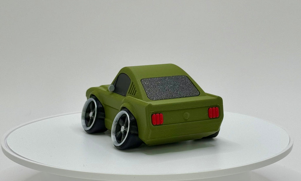 Tooned Classic Fastback Muscle Car 3D Printed Model | Wide Stance Retro Coupe | Cartoon Car Desk Decor | Collector Display