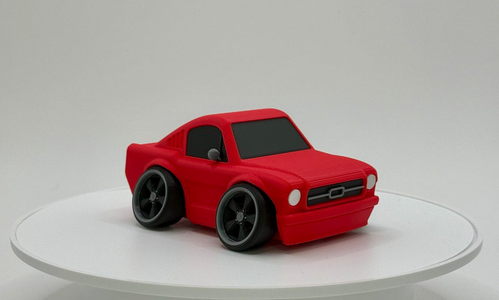 Tooned Classic Fastback Muscle Car 3D Printed Model | Wide Stance Retro Coupe | Cartoon Car Desk Decor | Collector Display