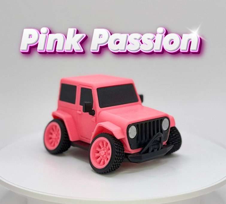 Tooned 2-Door Off-Road 4x4 3D Printed Model | Cartoon Style Truck | Custom Star and Skull Badge | Offroad Desk Decor