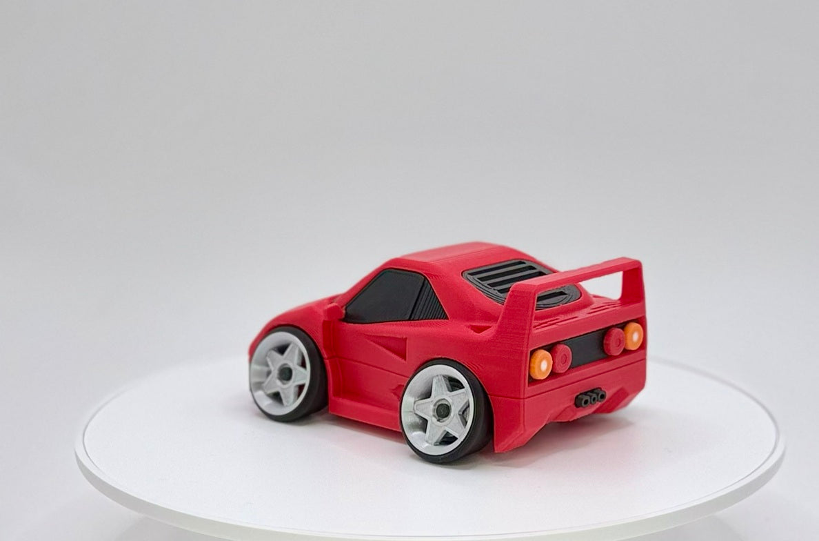 Tooned Italian Supercar 3D Printed Model | 80s Twin Turbo Exotic | Wide Body Race Style Car | Desk Display Collectible