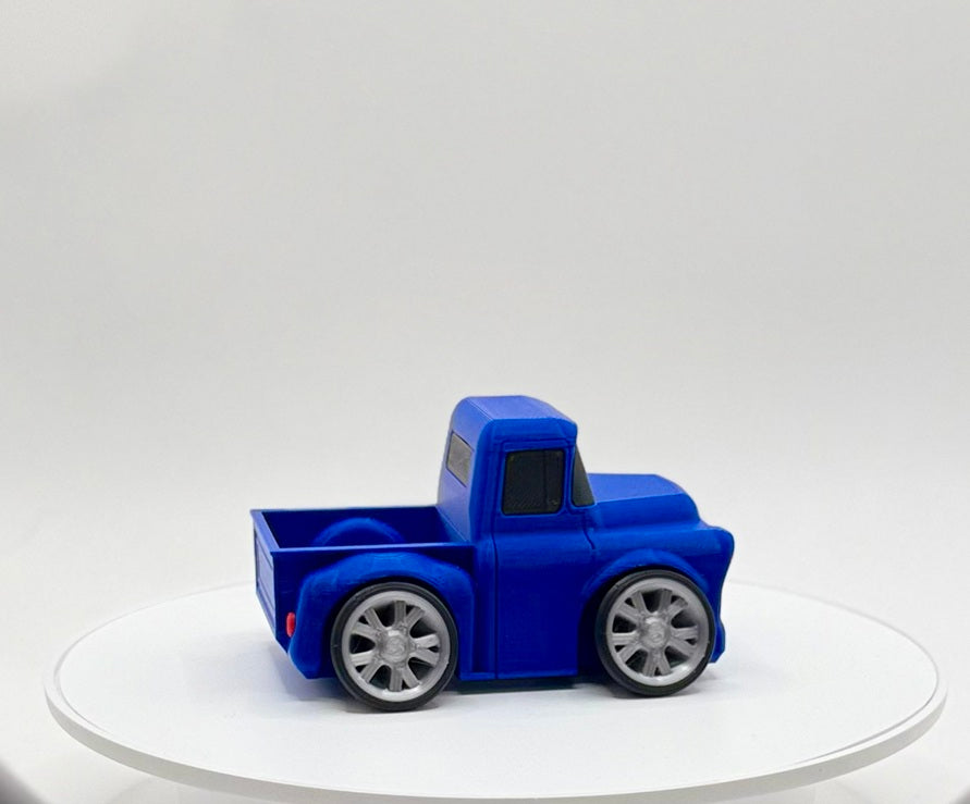 Tooned Classic Pickup Truck 3D Printed Model | Vintage Style Work Truck | Cartoon Utility Vehicle | Desk Display Collectible