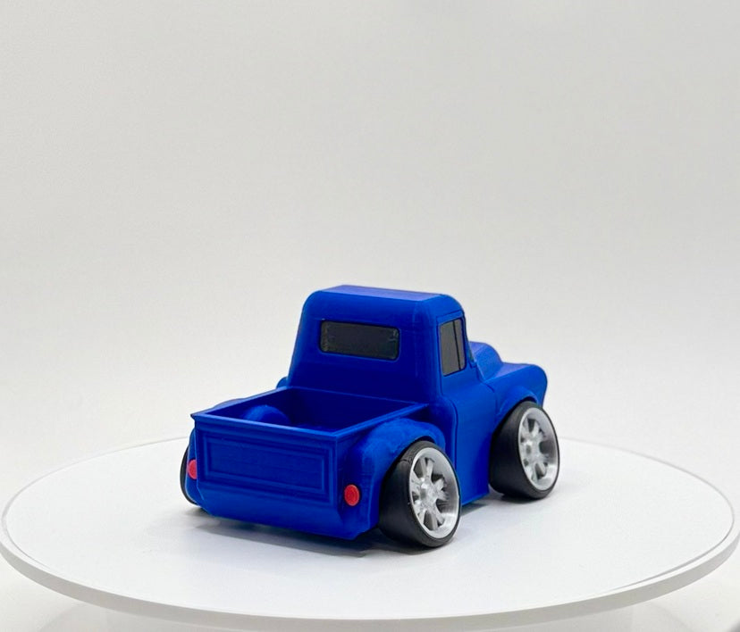Tooned Classic Pickup Truck 3D Printed Model | Vintage Style Work Truck | Cartoon Utility Vehicle | Desk Display Collectible