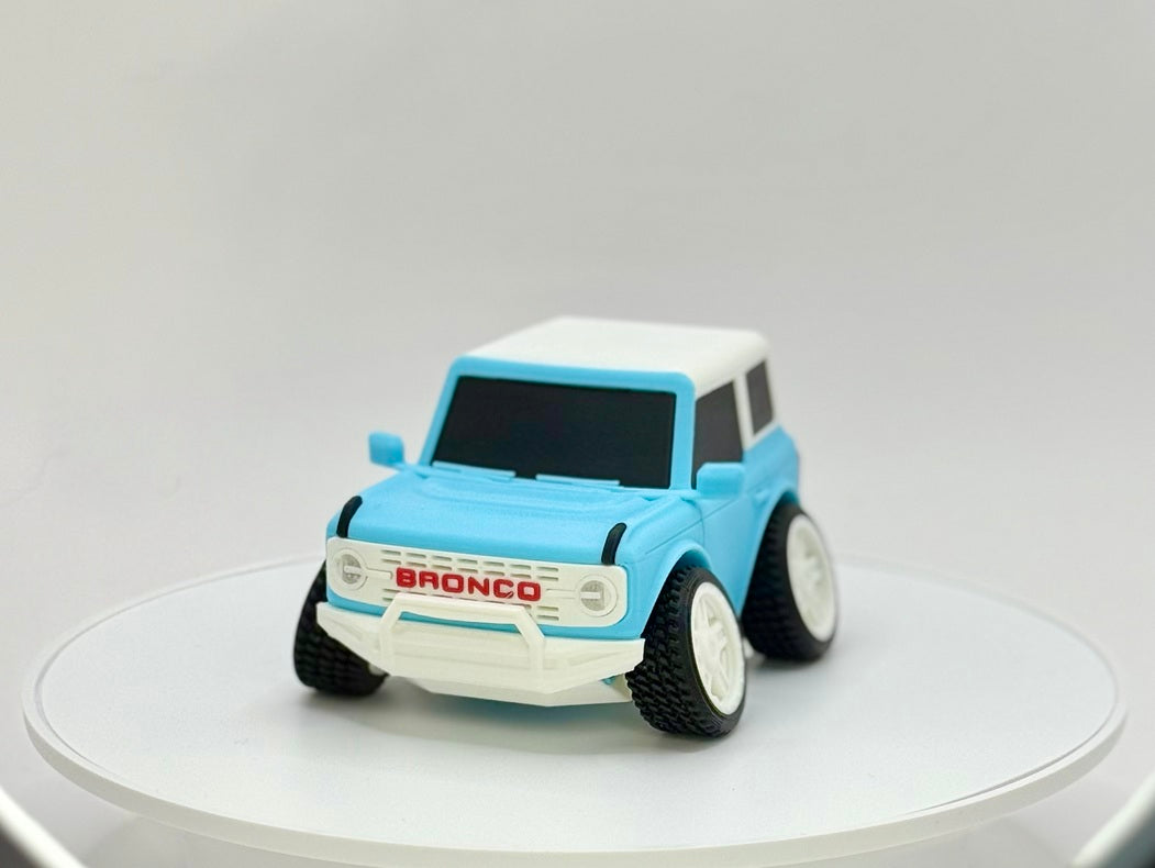 Tooned 2-Door Off-Road SUV 3D Printed Model | Retro Modern 4x4 Truck Style | Soft & Hard Top Options | Adventure Desk Decor