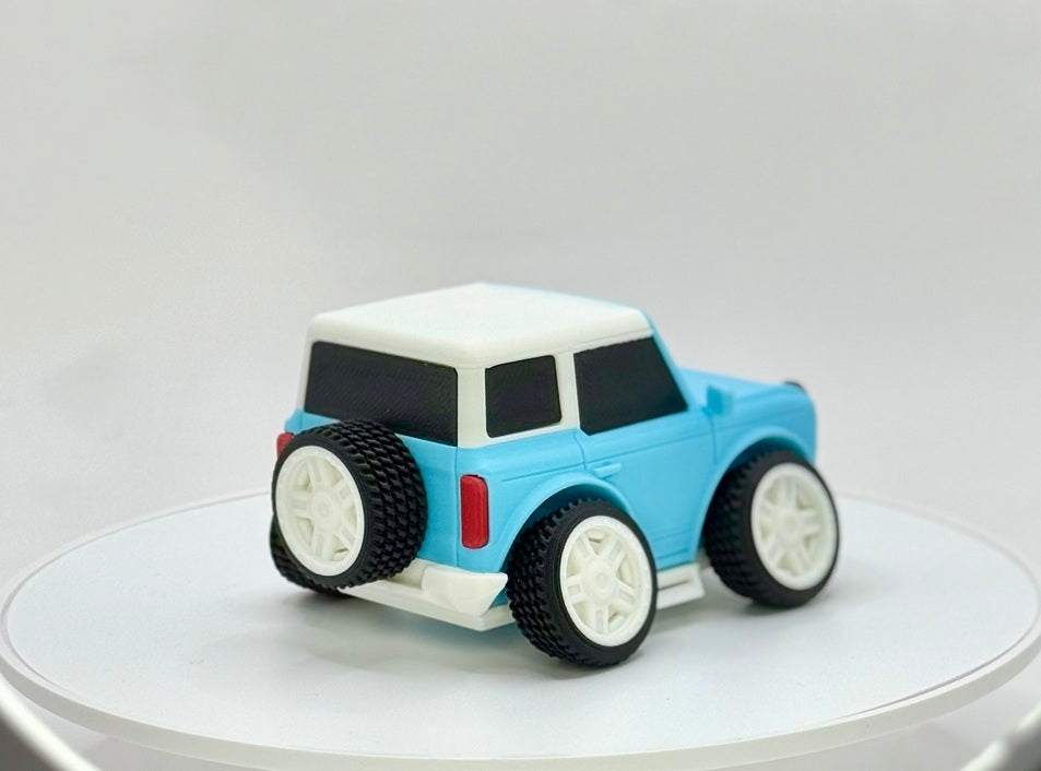 Tooned 2-Door Off-Road SUV 3D Printed Model | Retro Modern 4x4 Truck Style | Soft & Hard Top Options | Adventure Desk Decor