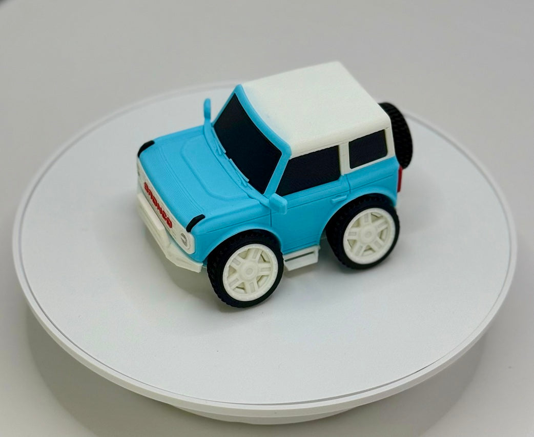 Tooned 2-Door Off-Road SUV 3D Printed Model | Retro Modern 4x4 Truck Style | Soft & Hard Top Options | Adventure Desk Decor