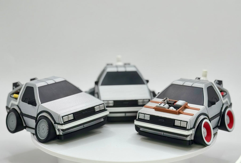Iconic Time Travel Car Toy | Retro 80s Sci Fi Vehicle Inspired Design | 3D Printed Cartoon Model | Collector Display