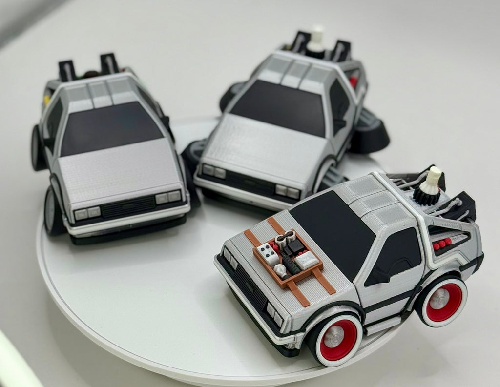 Iconic Time Travel Car Toy | Retro 80s Sci Fi Vehicle Inspired Design | 3D Printed Cartoon Model | Collector Display