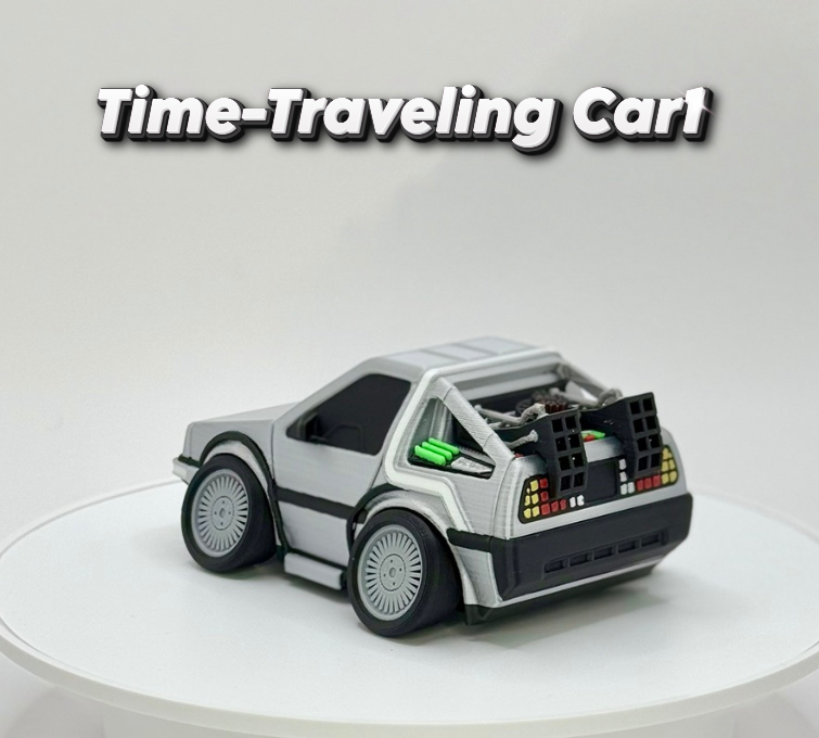 Iconic Time Travel Car Toy | Retro 80s Sci Fi Vehicle Inspired Design | 3D Printed Cartoon Model | Collector Display