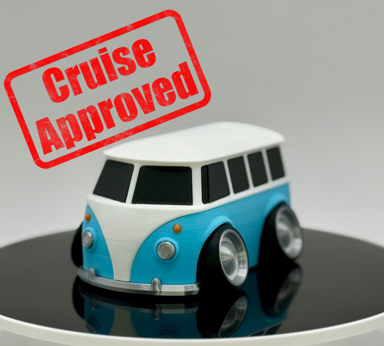 3D Printed Classic Type 2 Microbus Model | Retro Wide Stance Camper Van Decor | Vintage German Bus Inspired Desk Display | Collectible Gift