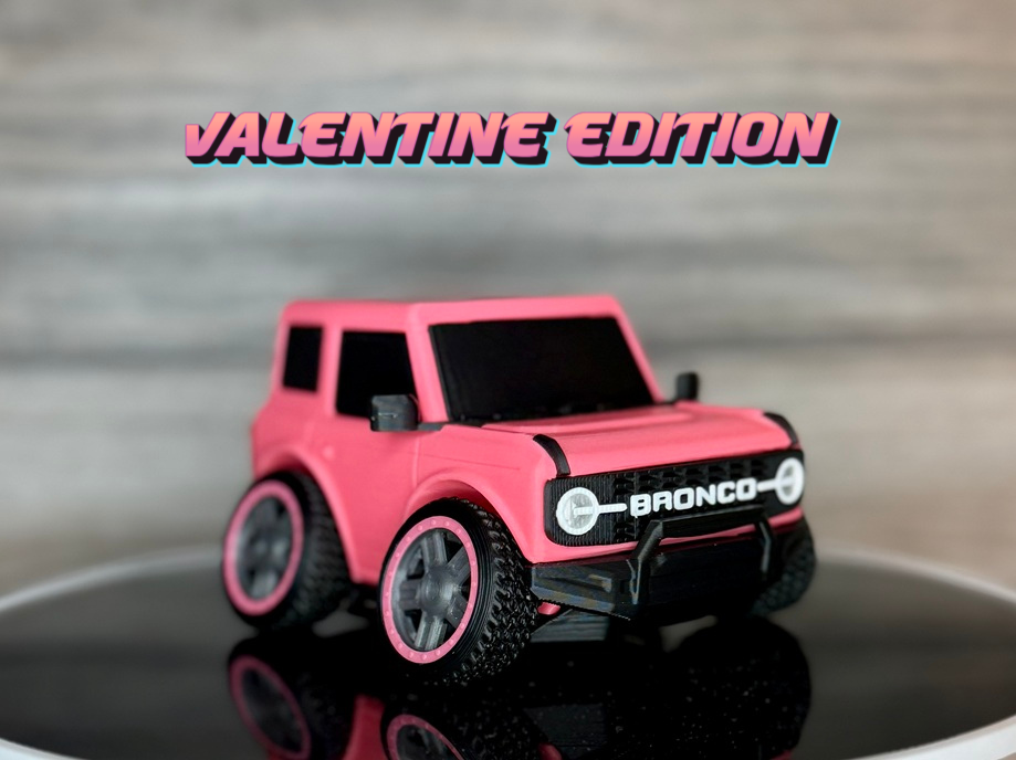 Tooned 2-Door Off-Road SUV 3D Printed Model | Retro Modern 4x4 Truck Style | Soft & Hard Top Options | Adventure Desk Decor