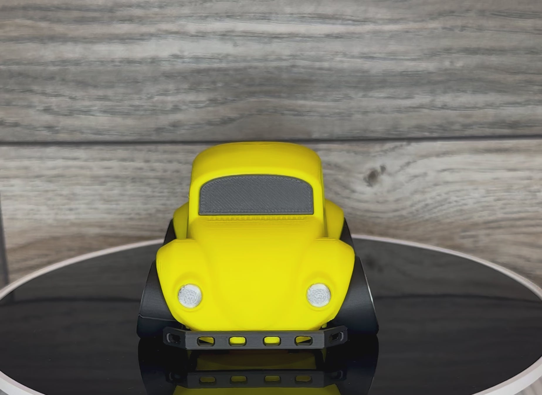 3D Printed Classic Rounded Vintage Car Model | Exposed Engine Detail | Retro Bug Style Desk Decor | Collector Display