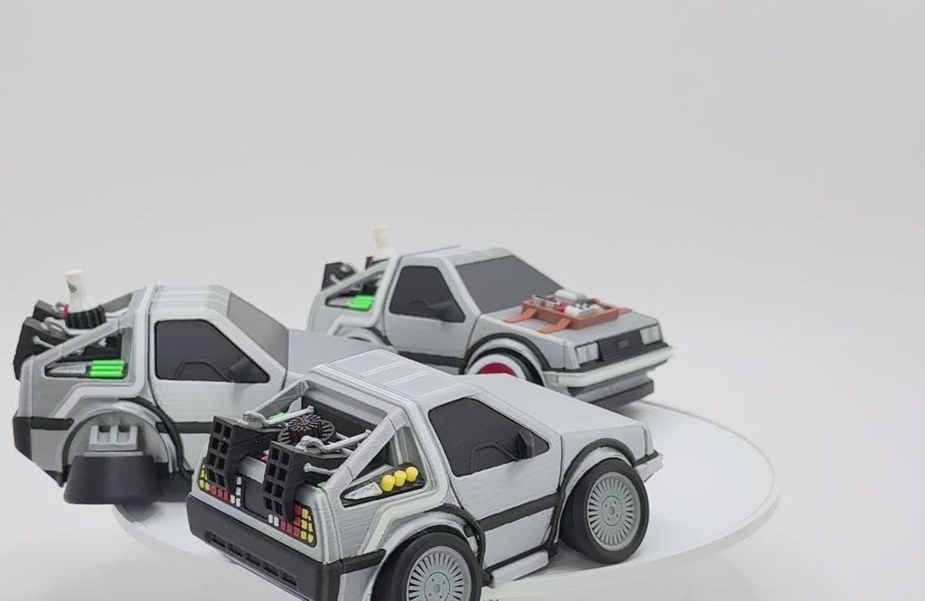 Iconic Time Travel Car Toy | Retro 80s Sci Fi Vehicle Inspired Design | 3D Printed Cartoon Model | Collector Display