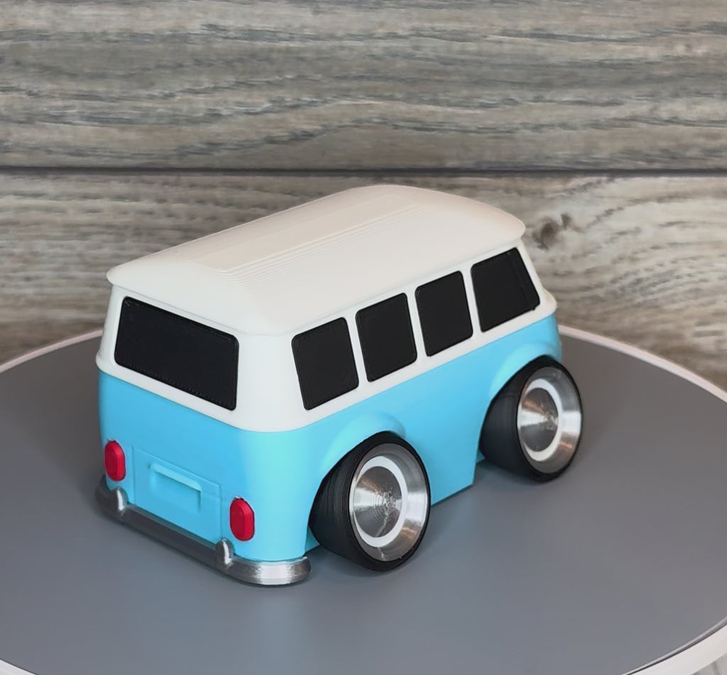 3D Printed Classic Type 2 Microbus Model | Retro Wide Stance Camper Van Decor | Vintage German Bus Inspired Desk Display | Collectible Gift